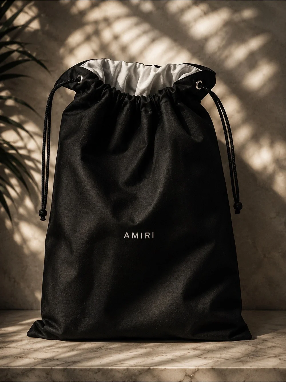 AMIRI Black Designer Dust Bag with White Interior Lining 23 x 17‘ in